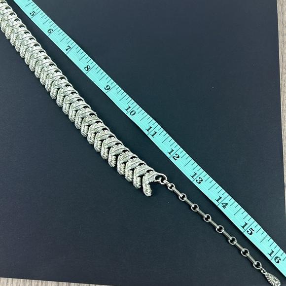 Vintage silver leaf 50’s choker necklace - Picture 5 of 7